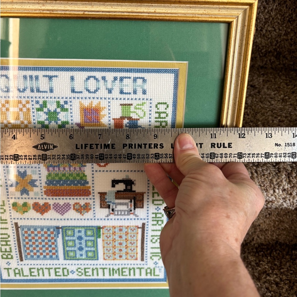 Framed Quilt Lover Cross-Stitch Art - Picture 3 of 4